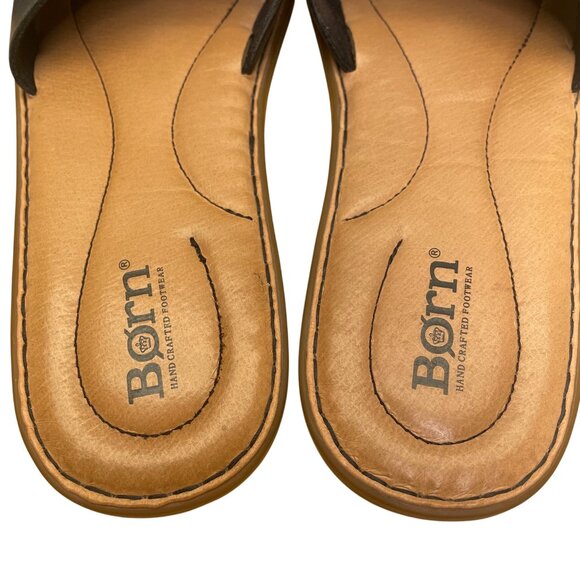 Born Women’s Black Leather Buckle Design Comfy Casual Slide Sandals Size 10M - Picture 5 of 7